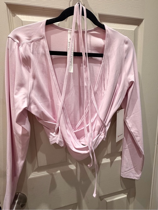 lululemon athletica Tops - LULULEMON nulu long sleeve cropped wrap PINK ORGANZA SIZE LARGE